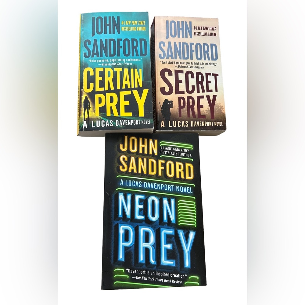 John Sandford Lucas Davenport Novel Set - Certain, Secret, Neon Prey - Paperback